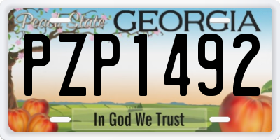 GA license plate PZP1492