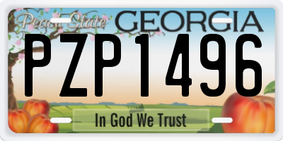 GA license plate PZP1496