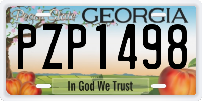 GA license plate PZP1498