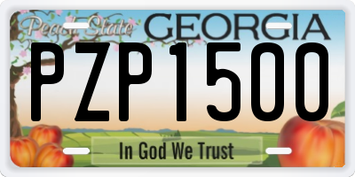 GA license plate PZP1500