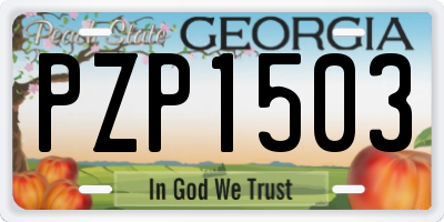 GA license plate PZP1503