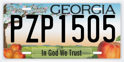 GA license plate PZP1505
