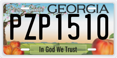 GA license plate PZP1510