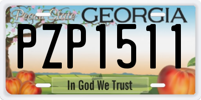 GA license plate PZP1511