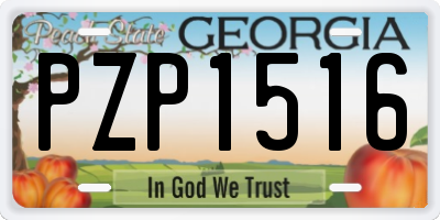 GA license plate PZP1516