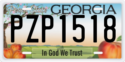 GA license plate PZP1518