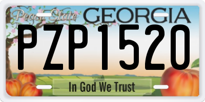 GA license plate PZP1520