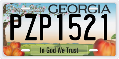 GA license plate PZP1521