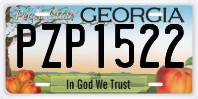 GA license plate PZP1522