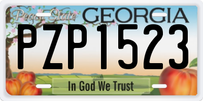 GA license plate PZP1523