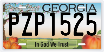 GA license plate PZP1525