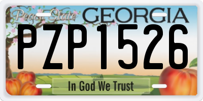 GA license plate PZP1526
