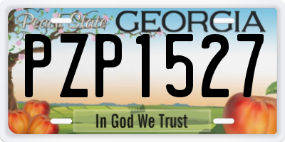 GA license plate PZP1527
