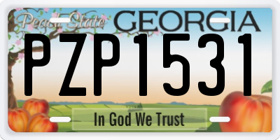 GA license plate PZP1531