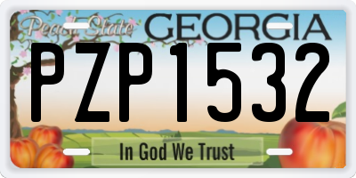 GA license plate PZP1532