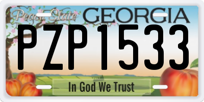 GA license plate PZP1533
