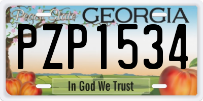 GA license plate PZP1534