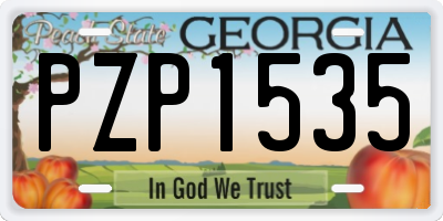 GA license plate PZP1535