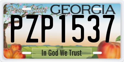 GA license plate PZP1537