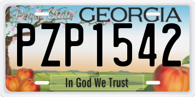 GA license plate PZP1542