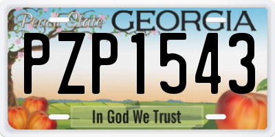 GA license plate PZP1543