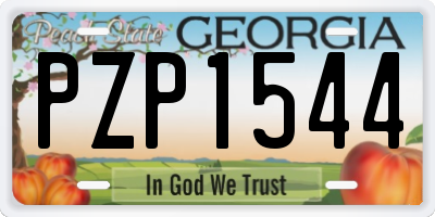 GA license plate PZP1544