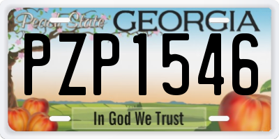 GA license plate PZP1546