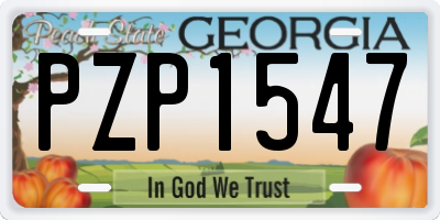 GA license plate PZP1547