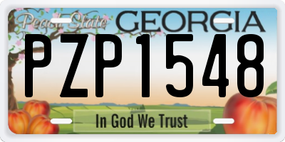 GA license plate PZP1548