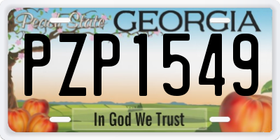 GA license plate PZP1549