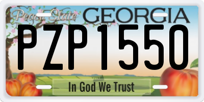 GA license plate PZP1550