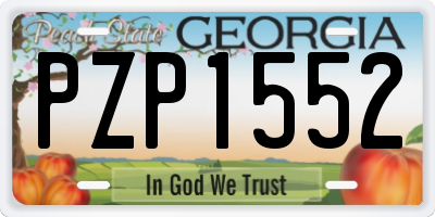 GA license plate PZP1552