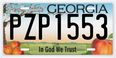 GA license plate PZP1553