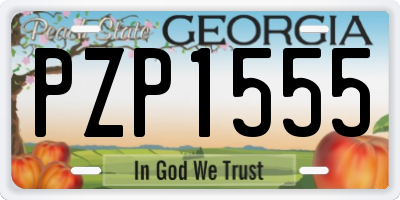 GA license plate PZP1555