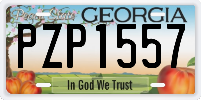 GA license plate PZP1557