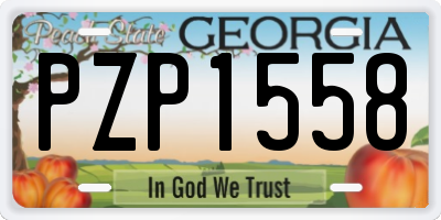 GA license plate PZP1558