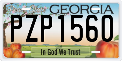 GA license plate PZP1560