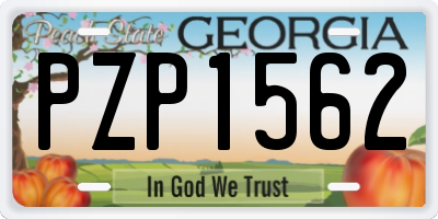 GA license plate PZP1562