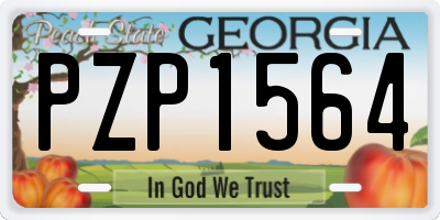 GA license plate PZP1564