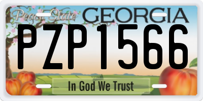 GA license plate PZP1566