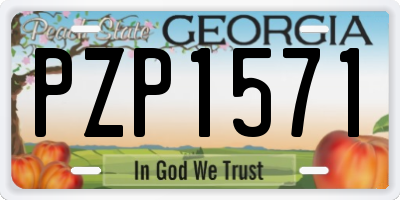 GA license plate PZP1571