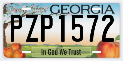 GA license plate PZP1572
