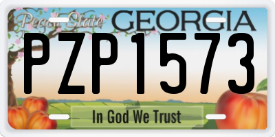 GA license plate PZP1573