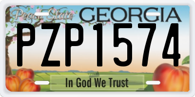 GA license plate PZP1574