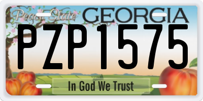 GA license plate PZP1575