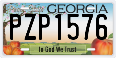 GA license plate PZP1576