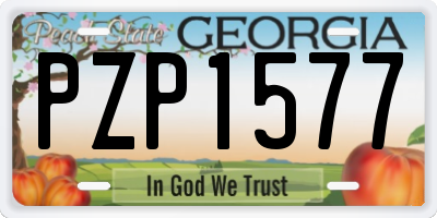 GA license plate PZP1577