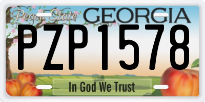 GA license plate PZP1578