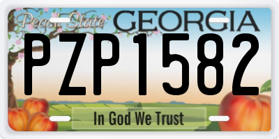 GA license plate PZP1582