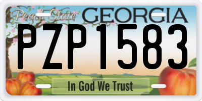 GA license plate PZP1583